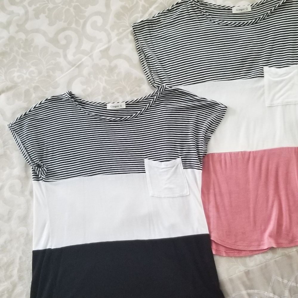 Block colored top Set of 2